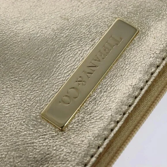 TIFFANY&Co. Reversible Tote Bag Leather Suede Gold Tone Auth 105966